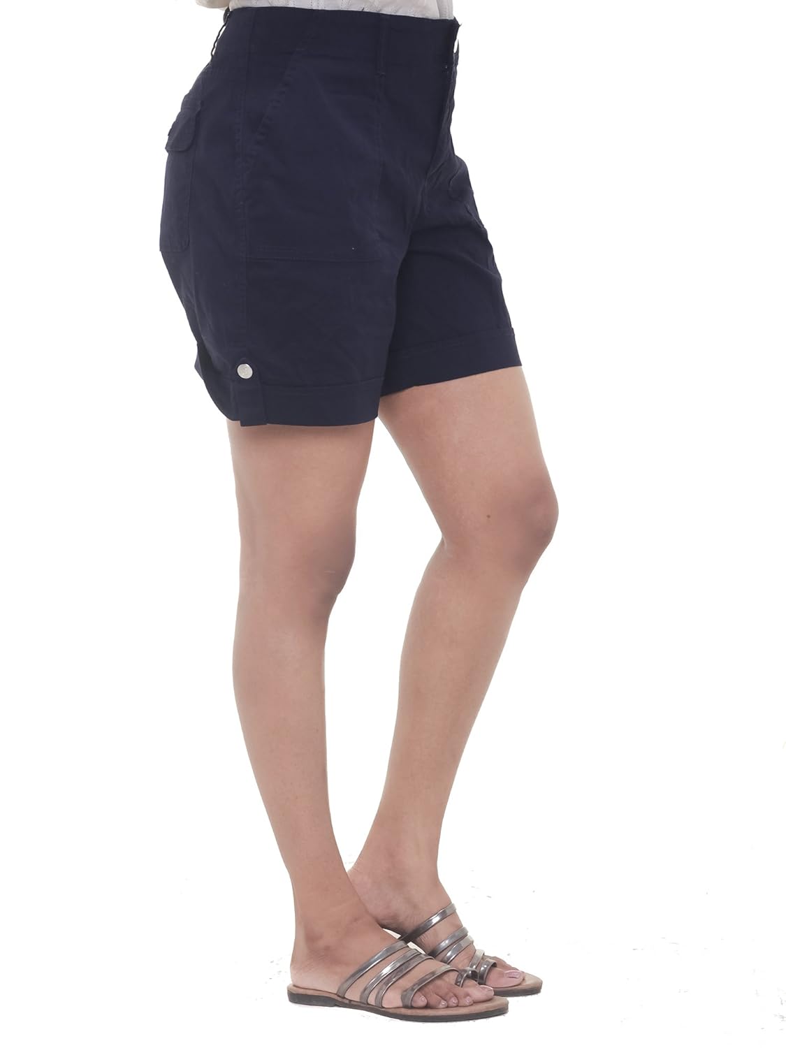 twist womens solid cotton lycra strech shorts with contrast & free shipping