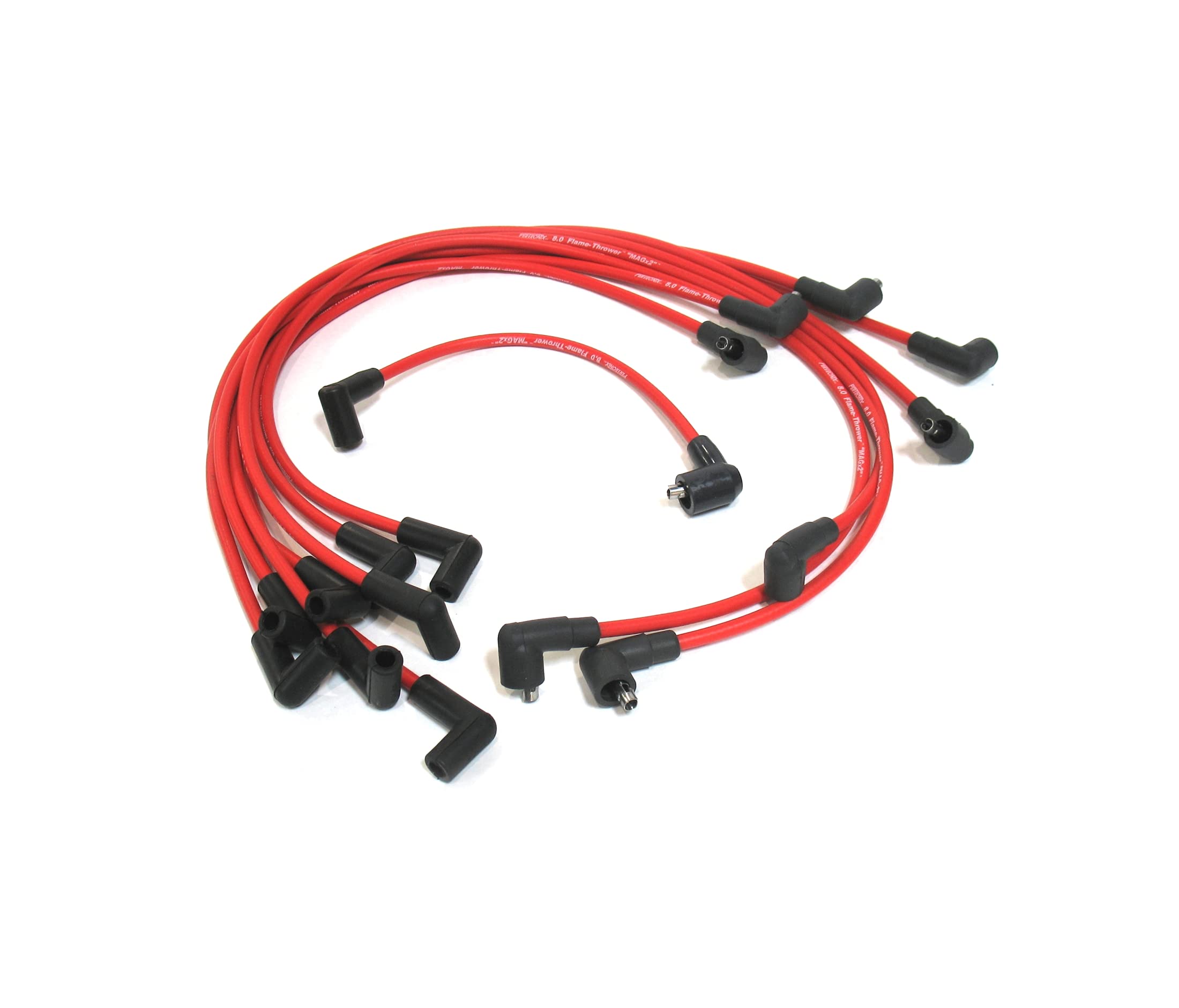 Photo 1 of Pertronix 808450 Flame-Thrower Red 8mm 8 Cylinder Spark Plug Wire