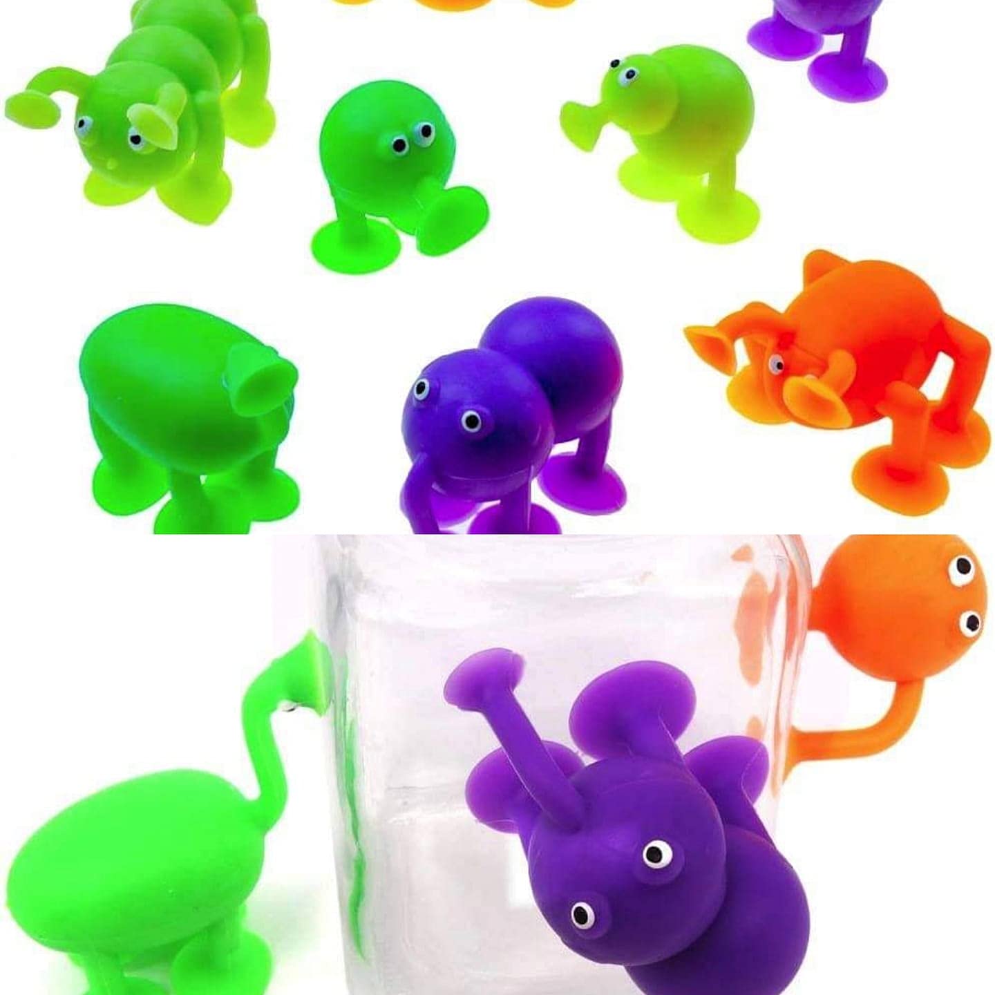 6er Set Cute suction cup animals approx. from 3.5 to 5.5 cm – plopper – animals – for popping stikiess rubber tramp as party bags