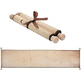 Epakh 1 Pcs Blank Scroll Paper with Wood Rods for Naughty or Nice List, Writing, Wedding Vows, Drawing, Cosplay Prop, Renaissance, Tabletop Role(Retro,7.5 x 30 Inches)