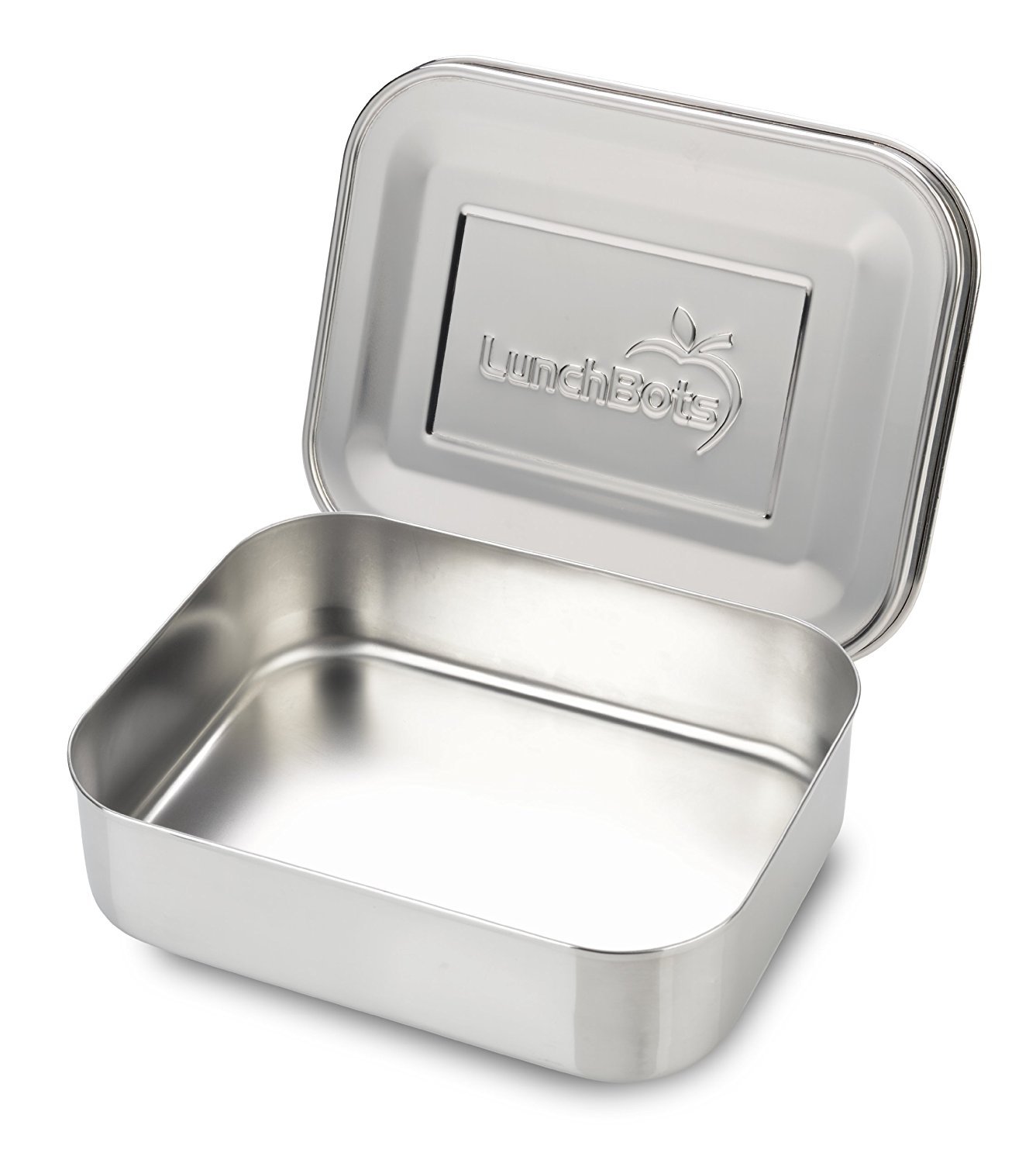 Photo 1 of LunchBots Medium Uno Stainless Steel Sandwich Container - Open Design for Wraps - Salads or a Small Meal - Eco-Friendly - Dishwasher Safe and BPA-Free - Stainless Steel