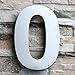 QT Modern House Number - LARGE 8 Inch - Brushed Stainless Steel (Number 0 Zero), Floating Appearance, Easy to install and made of solid 304