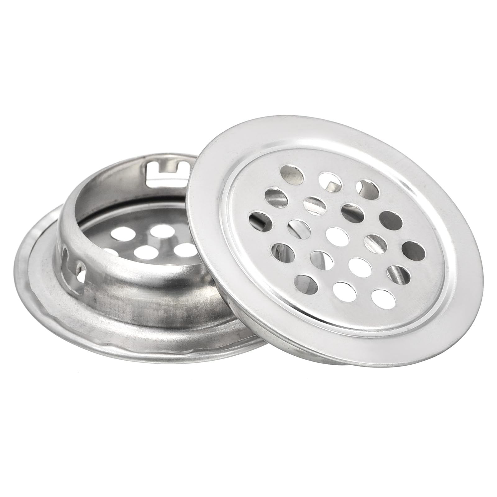 uxcell 29mm(1-1/8") Circular Soffit Vent, 30pcs Stainless Steel Circular Air Vents Round Mesh Hole Louver for Kitchen Bathroom Cabinet, Silver Tone — image 1