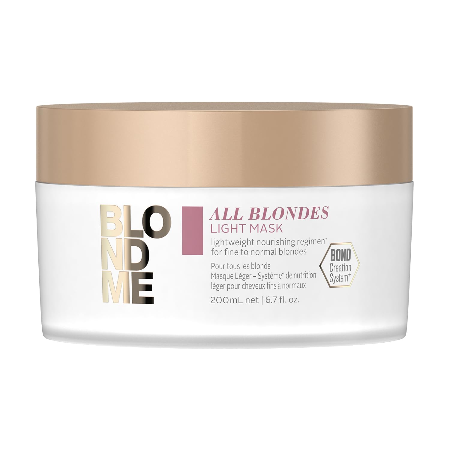 Schwarzkopf Professional BLONDME All Blondes Light Mask For Colored Lighthened Bleached Hair 3D Bond Creation Technology Silk Protein Complex Mulberry Silk Extract Moisturizing Detangling 200 ml