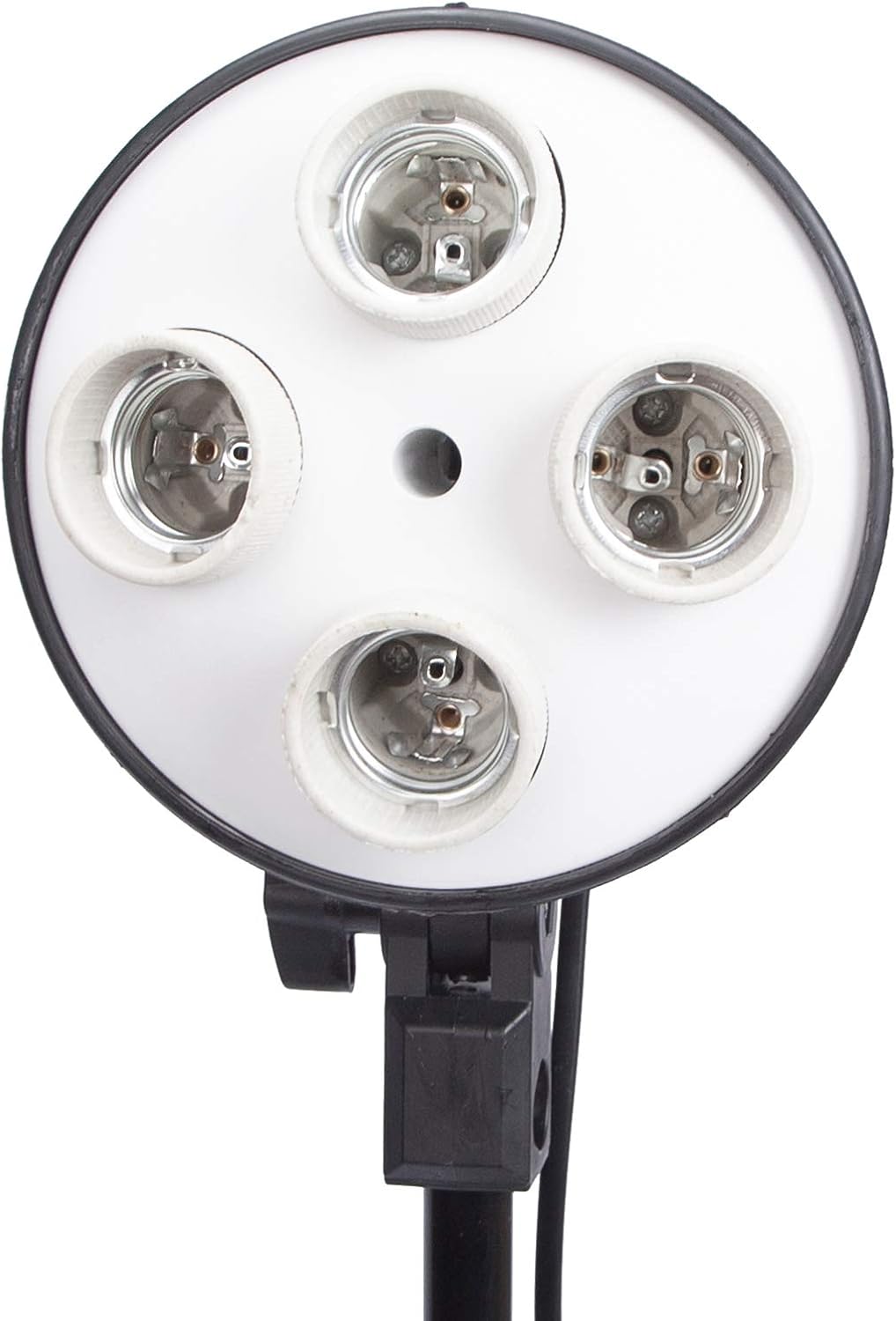 4-in-1 E27 Socket Adapter, Light Bulb Stand, Lamp Holder with Umbrella Reflector Holder, Photography Lamp Head for Photo Video Studio