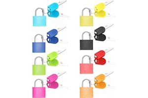 Mini Luggage Locks, 8 Pcs Luggage Padlocks with Key, Multicolor Suitcase Lock Mini Keyed Padlock for Luggage, Suitcase, Backp
