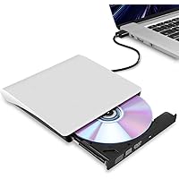 External CD/DVD Drive for Laptop, USB 3.0 Ultra-Slim Portable Burner Writer Compatible with Mac MacBook Pro/Air iMac…