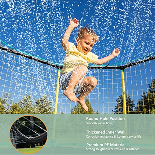Blaward Trampoline Sprinkler, Outdoor Trampoline Sprinkler Waterpark Fun Summer Outdoor Water Games Yard Toys for Kids, Sprinklers Backyard Trampoline Accessories Water Park for Boys Girls 39 ft