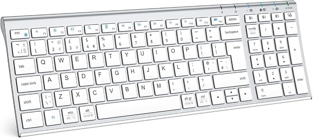 iClever Wireless Bluetooth Keyboard 5.1 Rechargeable UK QWERTY Nano Slim