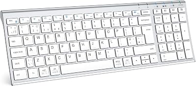 iClever Wireless Bluetooth Keyboard 5.1 Rechargeable UK QWERTY Nano Slim