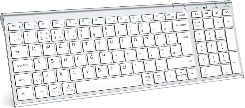 iClever Wireless Bluetooth Keyboard 5.1 Rechargeable UK QWERTY Nano Slim