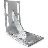 Stationary Dock Inside Corner Plate, 8.75" L Galvanized Inside Corner, Hardware Heavy Duty Boat Dock Corner Plate, Thickness 6mm, Ideal for Dock Maintenance - NO Carriage Bolts