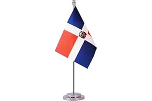 Krmkot Dominica Dominican Desk Flag Table Flag, Small Mini Dominica Dominican Desktop Flag,Miniature International World Country Flags,Festival Events Celebration,Office decoration