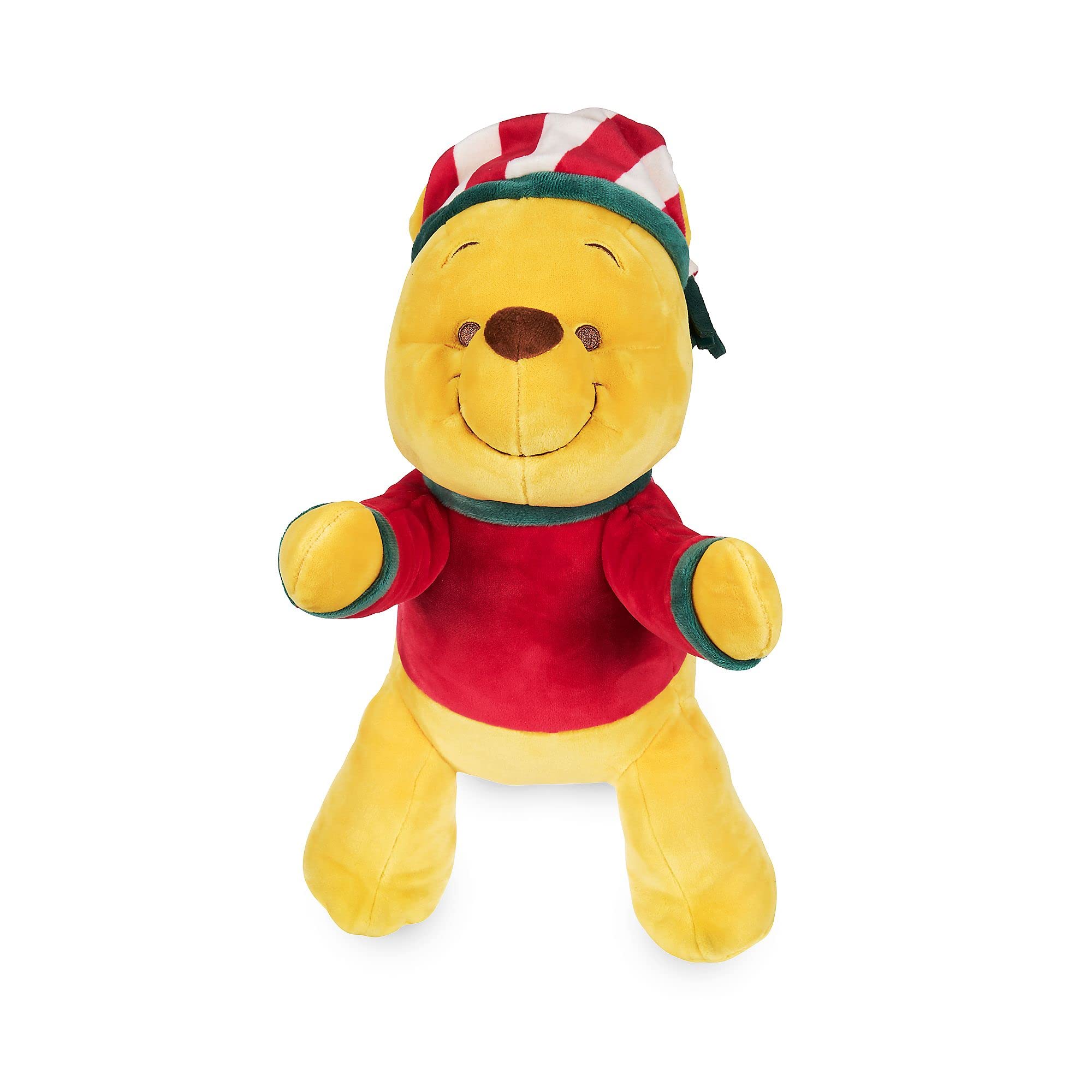 Disney Store Official Winnie the Pooh Festive Medium Soft Toy, 35cm/13”, Plush Cuddly Classic Character, Bear in Festive Top and Hat, Embroidered Details, Soft Feel Finish - Suitable for Ages 0+