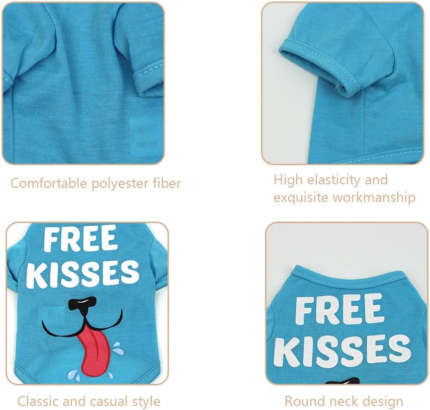 Festnight Maglietta per Cani Magliette per Cani Vestiti Estivi per la Primavera per Cani Vestiti per Animali Domestici Stampati Vestiti Estivi per Cani per Cuccioli