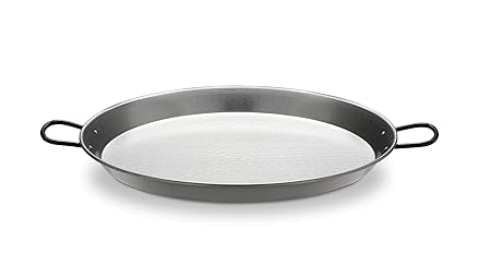 Unbekannt Paella Pfanne aus poliertem Stahl 50cm für ca. 14 Portionen
