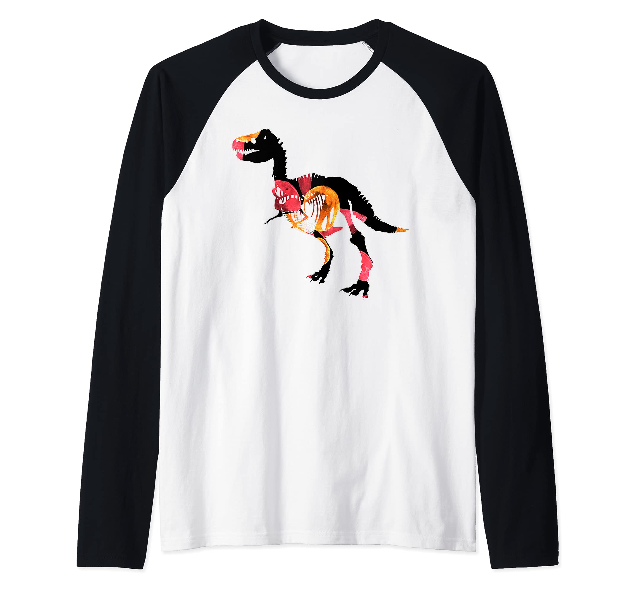 Tyrannosaurus Rex Animal T-Rex Creepy Dinosaur Raglan Baseball Tee
