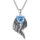 AENEAS Angel Wings Necklace Sterling Silver BFF Pendant Necklace Couple Jewelry Birthday Gifts for Men Women Teens Girls