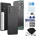 Cover for Samsung Galaxy A32 5G Back Cover Replacement for Samsung A32 5G A326U A326B Black Glass Replacement A32 5G Battery Cover Housing Door Accessories Parts(Black)