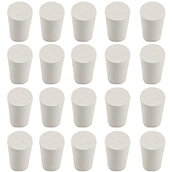 Zorfeter 20 Pcs 00# White Solid Rubber Stoppers