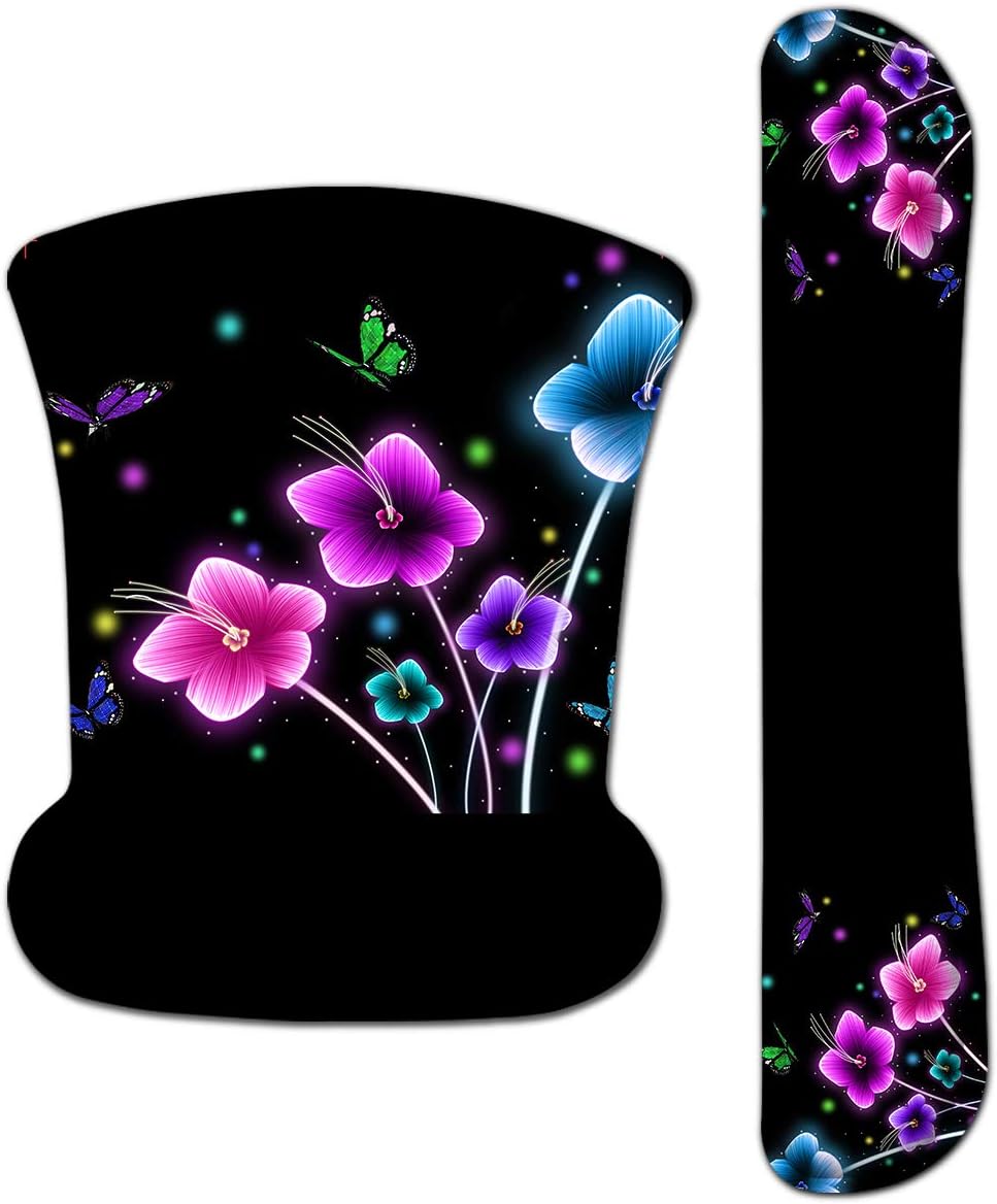 iLeadon Keyboard Wrist Rest Pad and Mouse Wrist Rest Support Mouse Pad Set, Non Slip Rubber Base Wrist Support with Ergonomic Raised Memory Foam for Easy Typing & Pain Relief, Abstract Cubes : Office Products