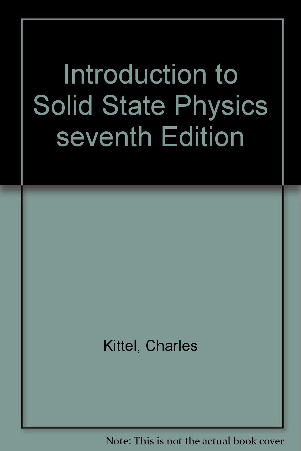 Introduction To Solid State Physics Seventh Edition Charles - 