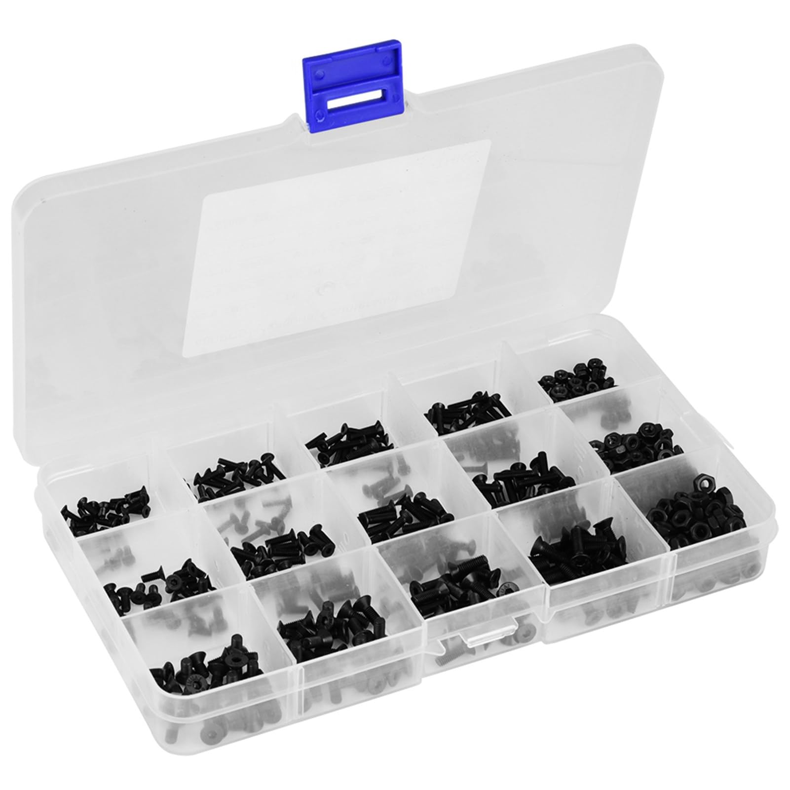480pcs Carbon Steel Hex Countersunk Screw Nut Flat Head Socket Cap Screw Assortment Kit M2 M2.5 M3, Screw