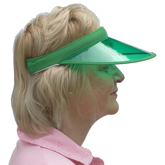 Womens Transparent Shaded Peak Push On Golf & Tennis Sun Visor (Emerald