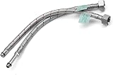 Xcel Home M8 x 1/2 BSP Flexi Tap Connectors 300mm Pair Stainless Steel Braided view 1