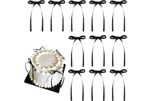 NATNARR 30 Pack Bow Cake Toppers Black Ribbons Bows for Cake Coquette Themed Bow Cupcake Toppers Black Bow Birthday Decorations for Baby Shower Birthday Wedding Bachelorette Party Supplies