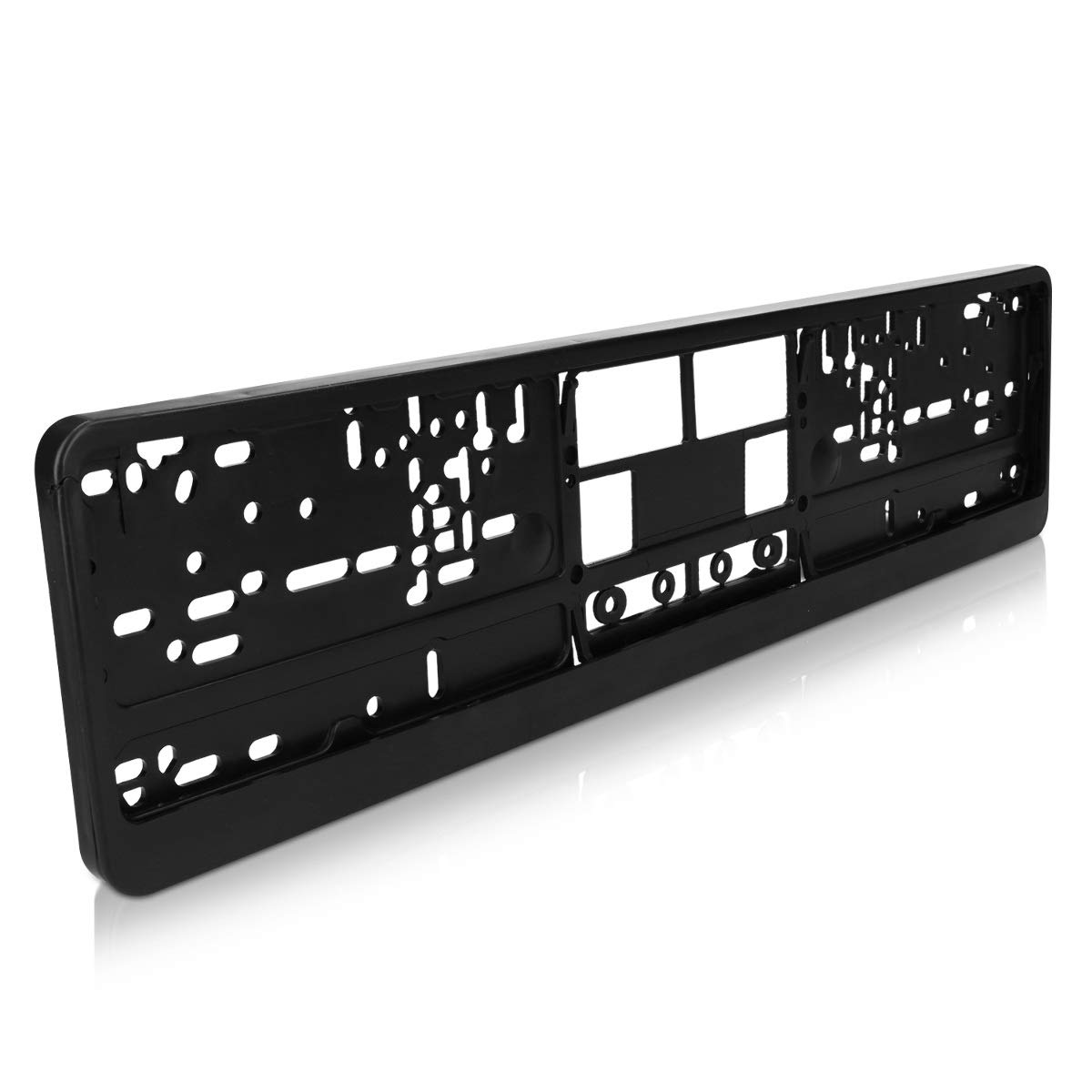 Navaris License Plate Holder - Fits Any Standard UK or EU License Plate - Car Registration License Number Plate Holder Frame - Black