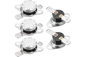 uxcell KSD301 Thermostat 40°C/104°F 10A Normally Open N.O Adjust Snap Disc Temperature Switch 5pcs,Bakelite Material