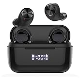 Aruind® True Wireless Earbuds Bluetooth Headphones 160H Playtime Earphones with Mobile Power LED Power Display IPX7 Waterproof Sports in-Ear Earbuds CVC 8.0 Noise Cancelling Deep Bass Headset