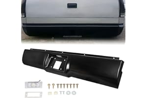 KUAFU Rear Roll Pan Bumper Compatible with 1988-1998 Chevy Chevrolet GMC C1500 C2500 C3500 K1500 K2500 K3500 for Fleetside/Styleside w/Light & Box Steel