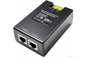 24V Gigabit POE Injector | 12V/24V (12-48V) DC Input | 24Volt 1A 24W DC PoE Out | Passive Mode B Solar PoE Injector Adapter f
