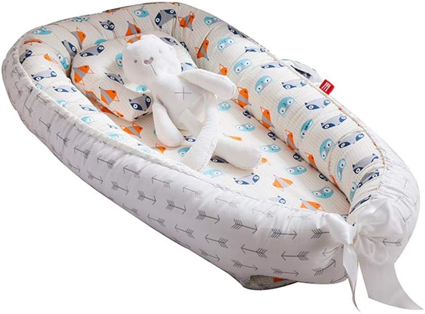 VOLBABY Baby Lounger Nest,Portable Crib and Bassinet Perfect for Co Sleeping,Super Soft and Breathable Newborn Lounger Cushion Suitable from 0-36 Months - Detachable & Machine Washable