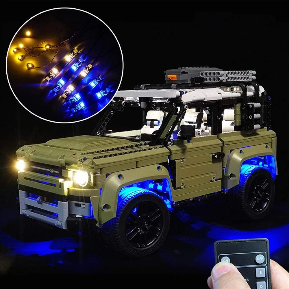 Zxcvlina Remote Control Cars LED Light Lighting Kit Only for Lego 42110 Land Rover Defender Car Bric