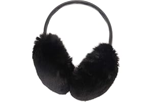 surell - Faux Rex Rabbit Fur Earmuff with Black Adjustable Pleather Band - Soft Fuzzy Headwarmer - Stylish Comfort Headwear