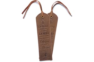 Sovereign-Gear Leather Bookmarks with Bible Verse - Psalm 37:4 - 2 Pack - Genuine Leather - Perfect for Men, Women & Kids