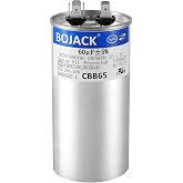 BOJACK 60 uF &plusmn;5% 60 MFD 370/450 V CBB65 Round Run Start Capacitor for AC Motor Run or Fan Start and Cool or Heat Pump Air Conditione