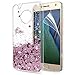 Moto G5 Plus Case,Moto G Plus 5th Generation Case with HD Screen Protector for Girl Women,LeYi Glitter Shiny Liquid Moving Quicksand Clear TPU Phone Case for Motorola Moto G5 Plus X 2017 ZX Rose Gold