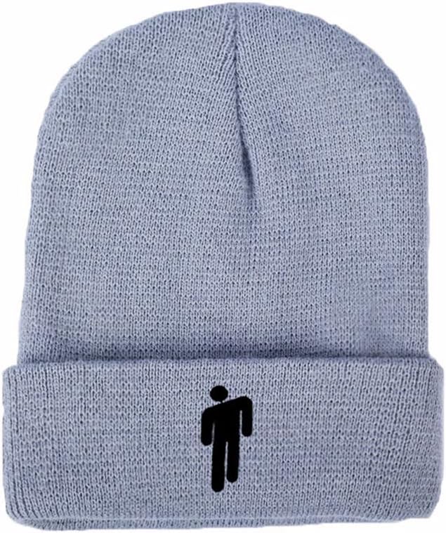 Billie Eilish Merch Hot Topic Logo Beanie Knit Hat Stretchy Cap for Men Women (Gray)
