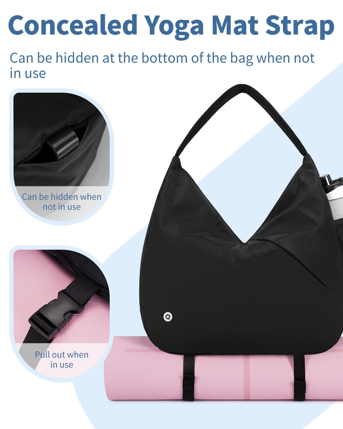 Ceneda Large Gym Bag for Women Sports Duffel Bag with Hidden Yoga Mat Holder & Shoe Compartment Workout Dance Tote Bag with Wet Pocket Overnight Weekender Bag for Travel Yoga