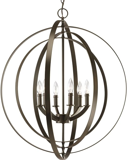 Progress Lighting P3889 20 Equinox Six Light Foyer Antique Bronze