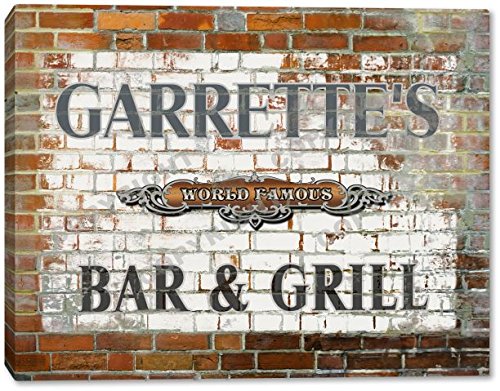 GARRETTES-World-Famous-Bar--Grill-Brick-Wall-Stretched-Canvas-Print