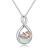 LWQQWL Animal Necklace for Women Necklace 925 Sterling Silver Cute Animal Pendant Necklaces Jewelry Gifts