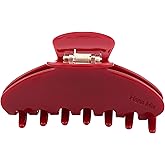 Luxury Red Claw Clip for Women | Our Acetate Red Hair Clip Feels Light, Looks Smooth and is Easy to Wear | Use for easy Half Ups with No Snagging and a Secure Grip in our Large Four Inch Size