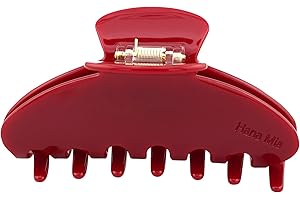 Hana Mia Premium Durable Acetate Hair Claw - 4 Inch Red Claw Clip For Women | Cute Clip For Thick Or Thin Hair | Large Hair C