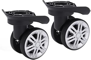 LWUEY Swivel Luggage Wheels Replacement, 360 Swivel Trolley Suitcase Spinner Repair Silent Wheel Left and Right Dual Roller Bearing Caster Replacing Repairing Set Travel Customs Box Case 1 Pair