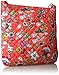 Vera Bradley Women's Cotton Mailbag Crossbody Purse, Coral Floral, One Size